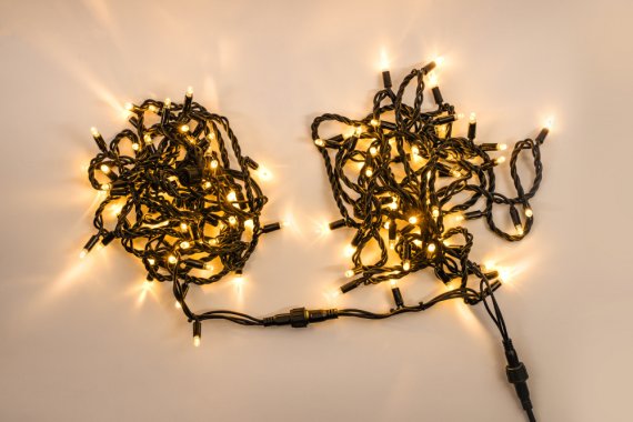 Фотография товара 'Aledus S-BR-10M-WW/F Гирлянда (Нить) 10 м, черный провод'