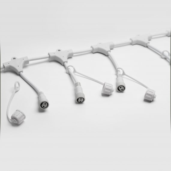 Фотография товара 'Aledus MC-2.3M-20-W Шина 2.3 м, 20 Т-коннекторов, белый провод, 2Pin'